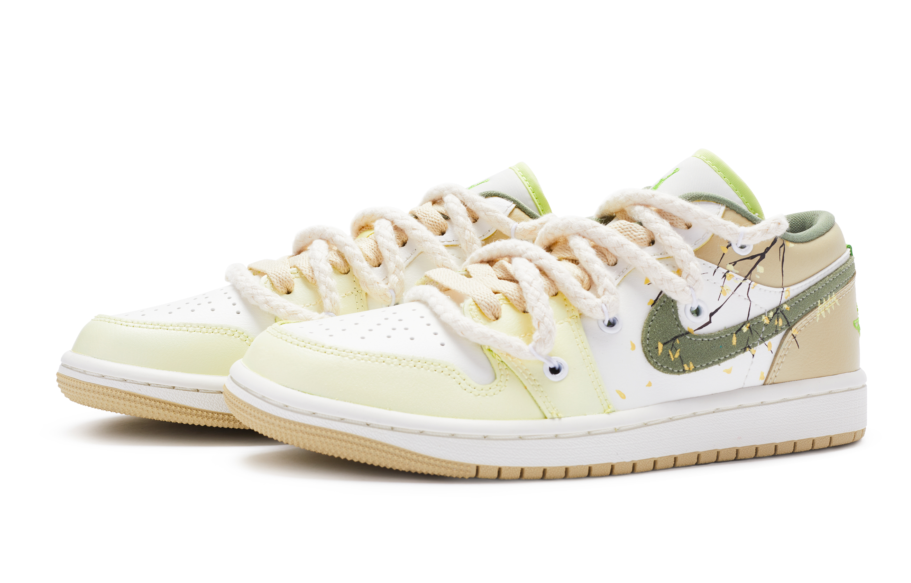 Lookbook (W) 에어 조던 1 로우 '노란 풍경' (커스텀 슈즈) FD9906-131(TeamR-女款黄风铃S-BOX)