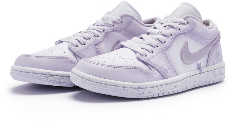 (W) 에어 조던 1 로우 커스텀 '몽환 백자주' DC0774-501(Team80-女款缱绻白日梦白紫) Lookbook (W) 에어 조던 1 로우 커스텀 '몽환 백자주' DC0774-501(Team80-女款缱绻白日梦白紫)
