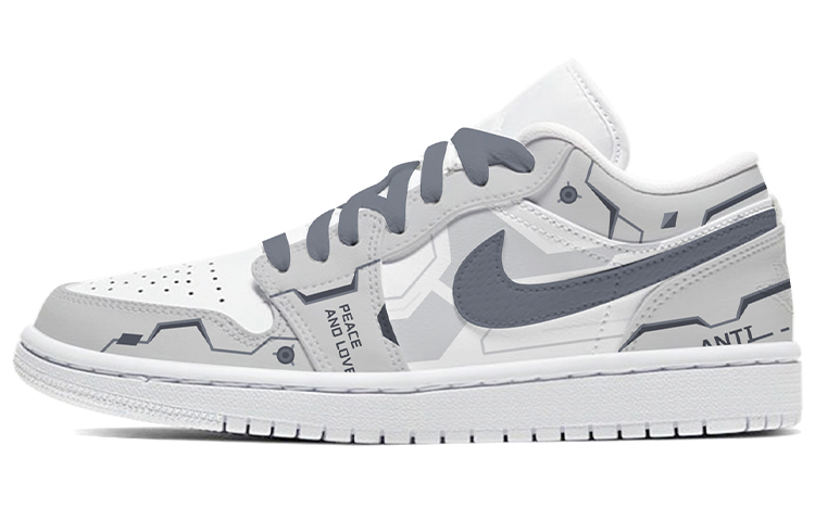 Buy (W) [カスタムシューズ] レディース エアジョーダン1 ロー カスタム 'メカアーマー' 553560-130(TeamE-女款机械战甲黑白灰)