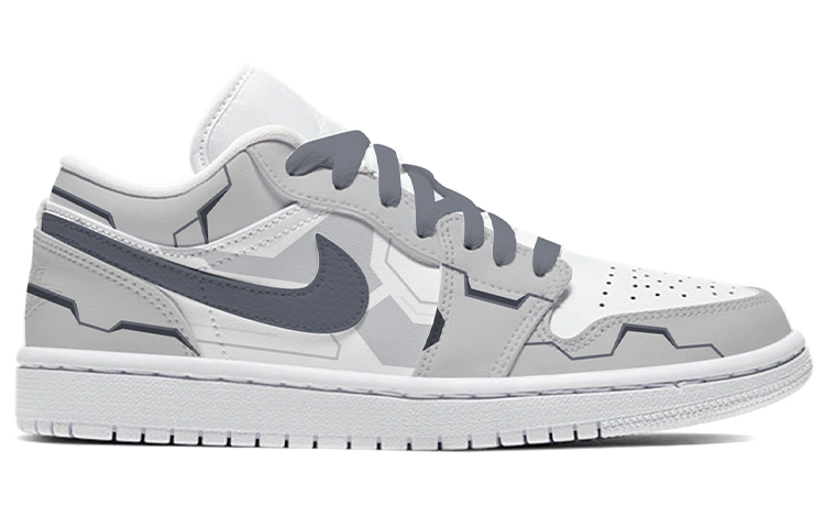 Order (W) [カスタムシューズ] レディース エアジョーダン1 ロー カスタム 'メカアーマー' 553560-130(TeamE-女款机械战甲黑白灰)