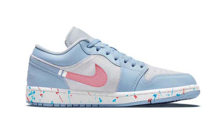 Order (W) 【定制鞋款】白/蓝/红 “流体飞溅” Air Jordan 1 低帮版 DC0774-050(Team56-流体泼墨)