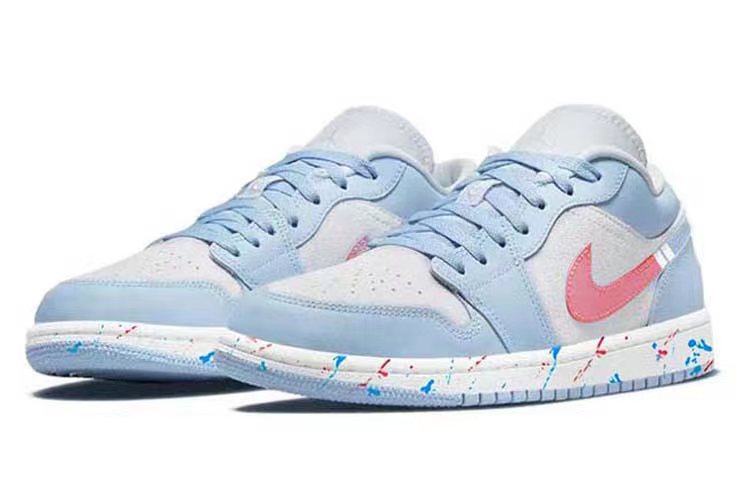 Lookbook (W) 【定制鞋款】白/蓝/红 “流体飞溅” Air Jordan 1 低帮版 DC0774-050(Team56-流体泼墨)