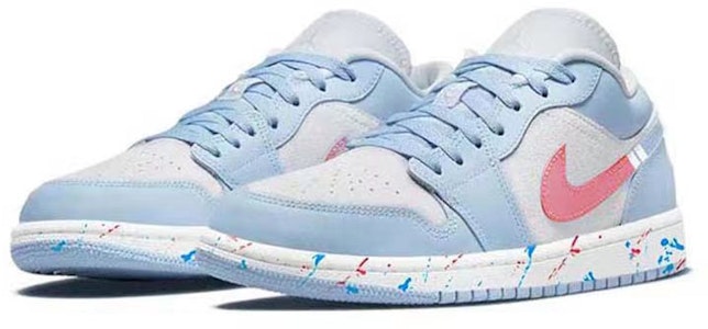 (W) 【定制鞋款】白/蓝/红 “流体飞溅” Air Jordan 1 低帮版 DC0774-050(Team56-流体泼墨) Lookbook (W) 【定制鞋款】白/蓝/红 “流体飞溅” Air Jordan 1 低帮版 DC0774-050(Team56-流体泼墨)