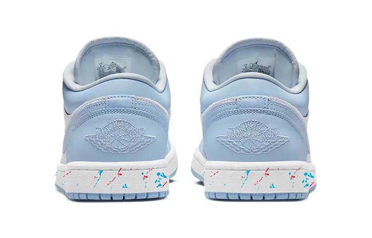 Shop (W) 【定制鞋款】白/蓝/红 “流体飞溅” Air Jordan 1 低帮版 DC0774-050(Team56-流体泼墨)