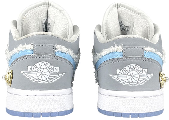 【定制球鞋】Jordan Air Jordan 1 禮盒 貼布 山茶花 低幫 復古籃球鞋 女款 白灰藍 Purchase 【定制球鞋】Jordan Air Jordan 1 禮盒 貼布 山茶花 低幫 復古籃球鞋 女款 白灰藍