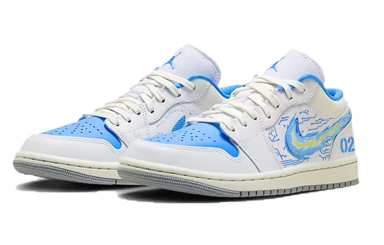 [Custom Shoes] (W) Jordan 1 Low Retro 'Cyberpunk Blueprint' 圖 3