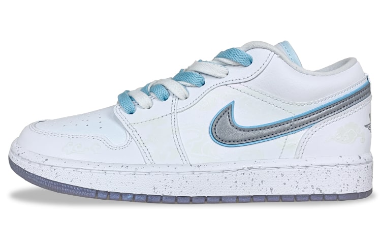 Buy (W) [Sepatu Custom] Air Jordan 1 Low SE 'Dare To Fly Putih Silver' FB1874-101(Team21-女款祥云光变)