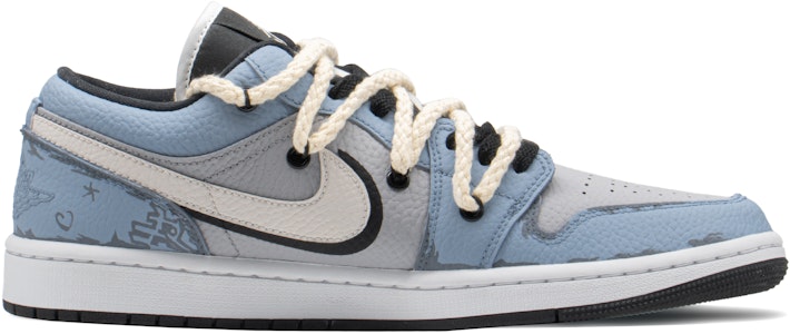 (W) 에어 조던 1 로우 '블루그레이 사운드웨이브 그래피티' (커스텀) DR0502-101(TeamA-AJL蓝灰音波S-BOX) Lookbook (W) 에어 조던 1 로우 '블루그레이 사운드웨이브 그래피티' (커스텀) DR0502-101(TeamA-AJL蓝灰音波S-BOX)