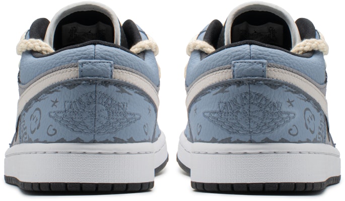【定製球鞋】 Jordan Air Jordan 1 Low FZBB 特殊禮盒 解構鞋帶 塗鴉音波 低幫 復古籃球鞋 女款 藍灰 Details for 【定製球鞋】 Jordan Air Jordan 1 Low FZBB 特殊禮盒 解構鞋帶 塗鴉音波 低幫 復古籃球鞋 女款 藍灰