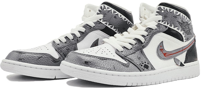 (W) Zapatillas Personalizadas Air Jordan 1 Mid "Tiburón Da Vinci" 554724-126(TeamM-原创小鲨鱼限定女款黑白灰) Shop (W) Zapatillas Personalizadas Air Jordan 1 Mid "Tiburón Da Vinci" 554724-126(TeamM-原创小鲨鱼限定女款黑白灰)