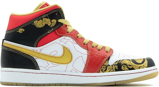 (W) 에어 조던 1 미드 '행운' (2022 커스텀) DV0576-176(Team42-良缘女款红金S-BOX) Lookbook (W) 에어 조던 1 미드 '행운' (2022 커스텀) DV0576-176(Team42-良缘女款红金S-BOX)