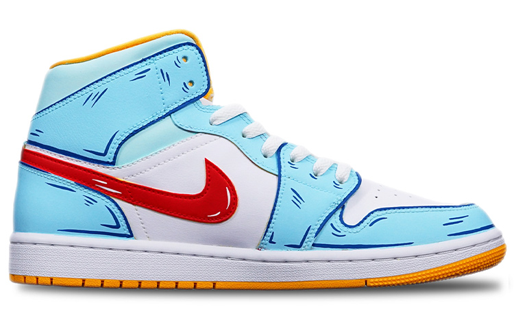 [Custom Shoes] (W) Jordan 1 Mid 'Anime Christmas Blue White Red' 圖 3