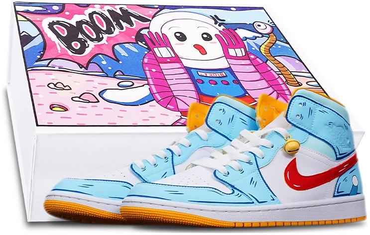 custom-shoes-women-air-jordan-1-mid-anime-hand-drawn-blue-white-red
