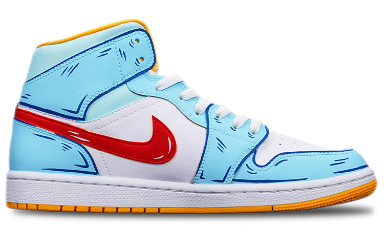 Lookbook (W) [定制鞋款] Air Jordan 1 Mid '动漫手绘蓝白红' BQ6472-117(TeamT-伸出圆手S-BOX)