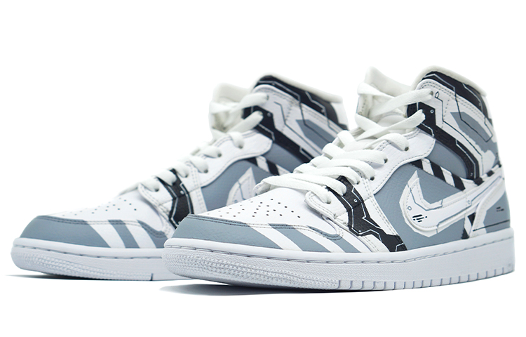 Lookbook (W) [Zapatillas Personalizadas] Air Jordan 1 Mid 'Arcade Punk Circuit' 554725-130(TeamR-女款喷涂复古红白电路图)