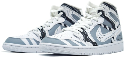 (W) カスタムAJ1ミッド "アーケードパンク" 554725-130(TeamR-女款喷涂复古红白电路图) Lookbook (W) カスタムAJ1ミッド "アーケードパンク" 554725-130(TeamR-女款喷涂复古红白电路图)