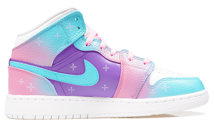 Order (W) [カスタムシューズ] (女性用) エアジョーダン1 ミッド 'アーケードソナグラデーション' 554725-130(Team-P-女款-棉花糖配色)