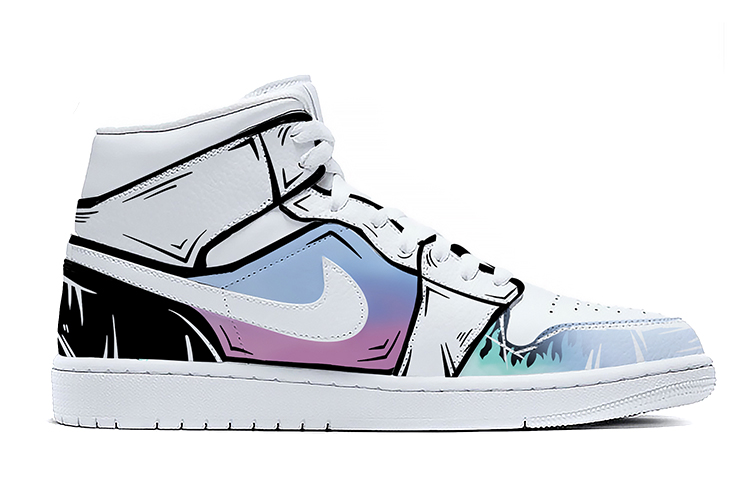 Order 【定制球鞋】 Jordan Air Jordan 1 Mid 黑色魅影 中幫 復古籃球鞋 女款 黑白