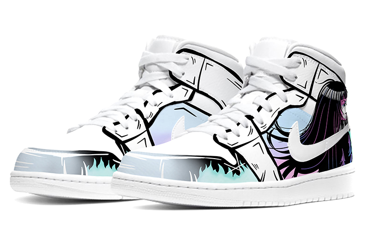 Lookbook 【定制球鞋】 Jordan Air Jordan 1 Mid 黑色魅影 中幫 復古籃球鞋 女款 黑白