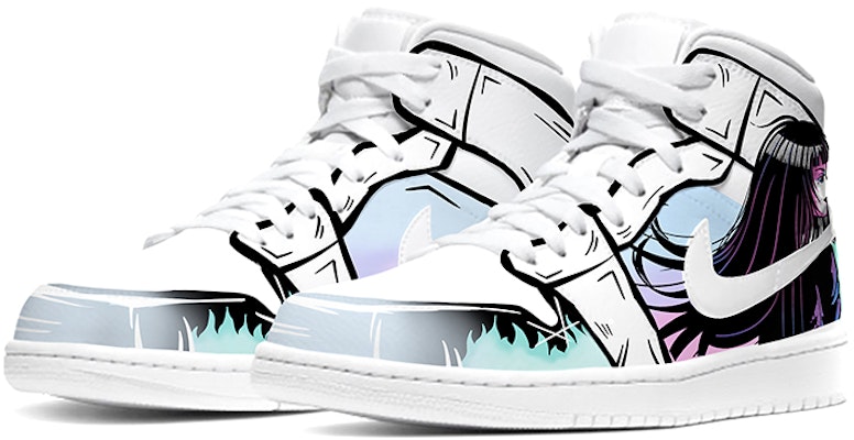 【定制球鞋】 Jordan Air Jordan 1 Mid 黑色魅影 中幫 復古籃球鞋 女款 黑白 Lookbook 【定制球鞋】 Jordan Air Jordan 1 Mid 黑色魅影 中幫 復古籃球鞋 女款 黑白