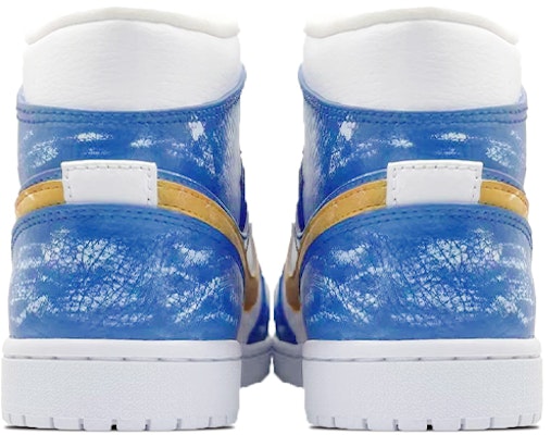 【定制球鞋】Jordan Air Jordan 1 自由呼吸 噴繪 環保主題定制 潮流 中幫 復古籃球鞋 女款 藍白 Shop 【定制球鞋】Jordan Air Jordan 1 自由呼吸 噴繪 環保主題定制 潮流 中幫 復古籃球鞋 女款 藍白