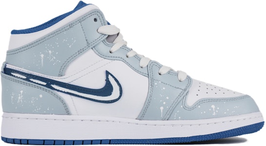 (W) 【カスタムシューズ】(女性用) エアジョーダン1 ミッド 『ブルーホワイトグレー』 DQ8423-014(Team42-女款清浅书香蓝白灰) Order (W) 【カスタムシューズ】(女性用) エアジョーダン1 ミッド 『ブルーホワイトグレー』 DQ8423-014(Team42-女款清浅书香蓝白灰)