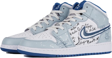 (W) 【定制鞋】Air Jordan 1 中帮‘蓝白灰’ DQ8423-014(Team42-女款清浅书香蓝白灰) Lookbook (W) 【定制鞋】Air Jordan 1 中帮‘蓝白灰’ DQ8423-014(Team42-女款清浅书香蓝白灰)