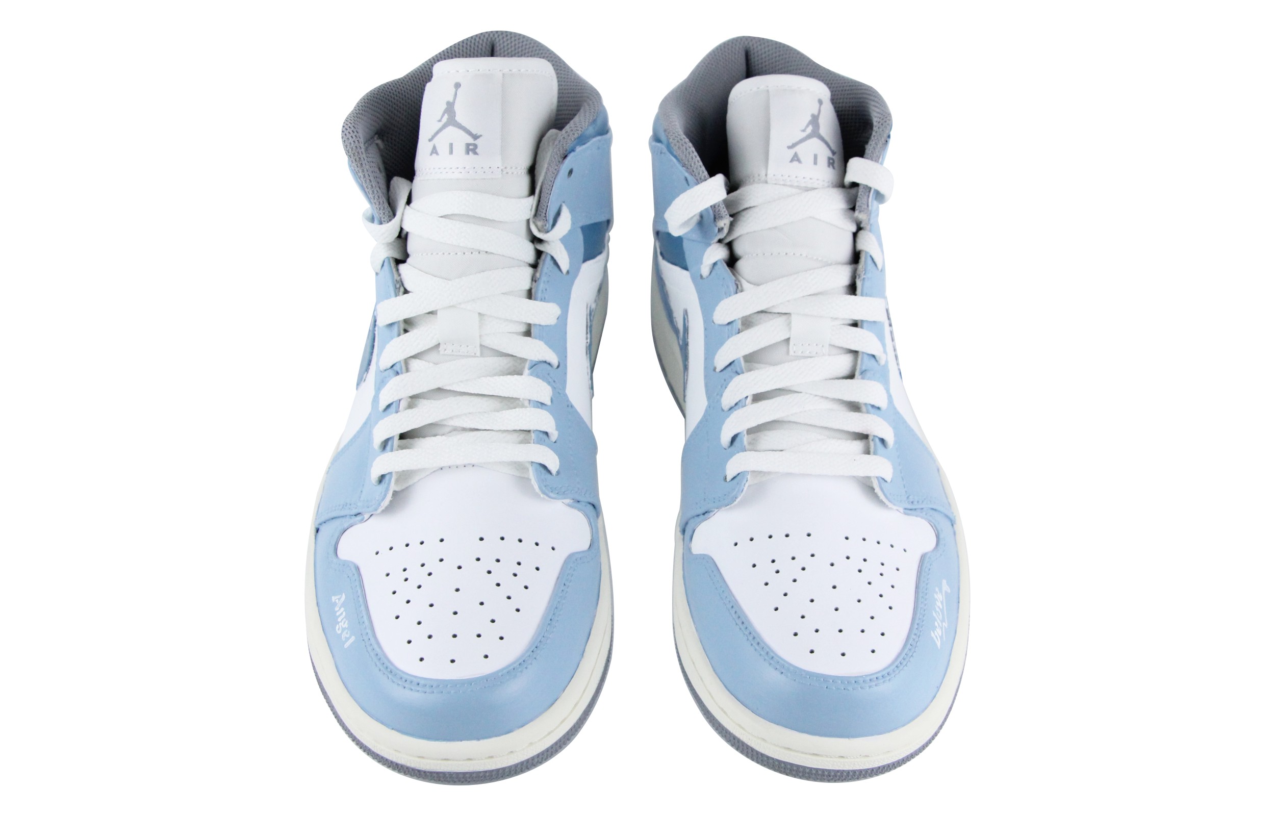 Shop (W) 에어 조던 1 미드 '블루 화이트' 커스텀 BQ6472-115(Team39-AMY30蓝白)