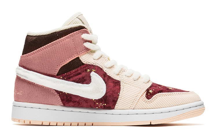 Lookbook (W) Zapatillas Air Jordan 1 Mid 'Terciopelo Borgoña Estrellado Pana' DA8009-108(TeamB-酒红满天星S-BOX)