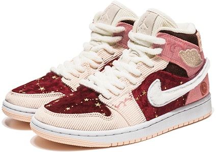 (W) カスタムAJ1 ミッド バーガンディ コーデュロイ星空スウッシュ DA8009-108(TeamB-酒红满天星) Lookbook (W) カスタムAJ1 ミッド バーガンディ コーデュロイ星空スウッシュ DA8009-108(TeamB-酒红满天星)