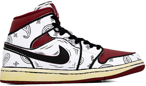 (W) 【カスタムシューズ】(女性用) エアジョーダン1ミッド「カシューフラワー」 BQ6472-161(Team肆-女款腰果花喷绘) Order (W) 【カスタムシューズ】(女性用) エアジョーダン1ミッド「カシューフラワー」 BQ6472-161(Team肆-女款腰果花喷绘)