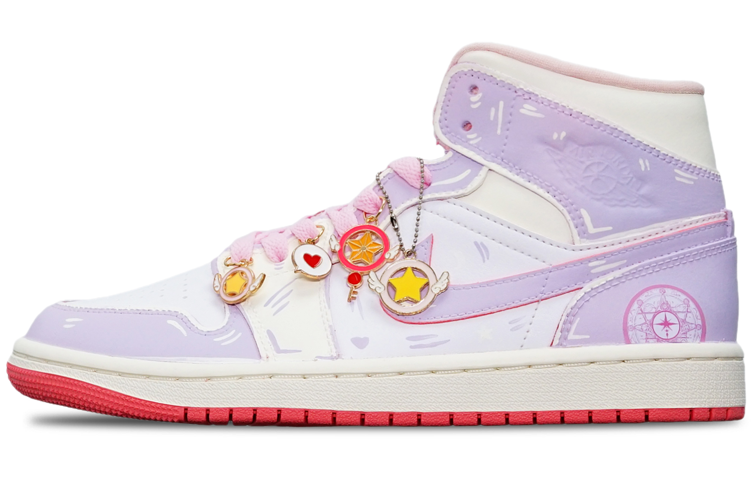 Buy (W) 에어 조던 1 미드 '카멜레온' (커스텀 슈즈) BQ6472-186(TeamT-光变小樱B型S-BOX)