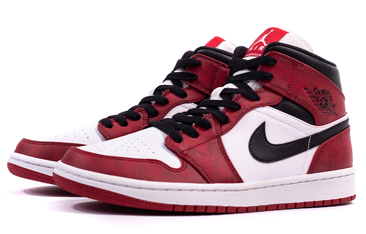 Lookbook (W) [Zapatillas Personalizadas] Air Jordan 1 Mid 'Caligrafía Chicago' 554725-173(Team拾肆-女款佛系国风书法芝加哥)