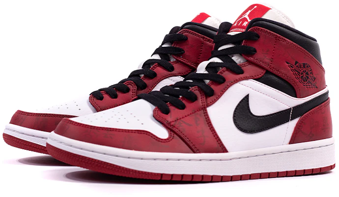 【訂製球鞋】 Jordan Air Jordan 1 Mid Chicago 中國風書法 佛系心經 芝加哥 噴繪 中幫 復古籃球鞋 女款 白紅 Lookbook 【訂製球鞋】 Jordan Air Jordan 1 Mid Chicago 中國風書法 佛系心經 芝加哥 噴繪 中幫 復古籃球鞋 女款 白紅
