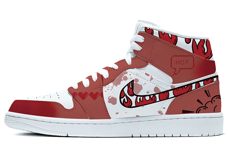Buy (W) 에어 조던 1 미드 '충칭 훠궈' (커스텀) 554725-129(TeamE-女款重庆老火锅红白)