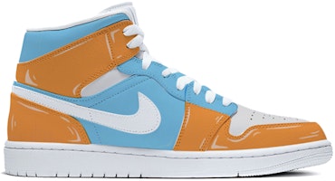 【定制球鞋】Jordan Air Jordan 1 Mid 重慶 洪崖洞 賽博朋克 噴繪中國風主題定制 中幫 復古籃球鞋 女款 藍黃 Order 【定制球鞋】Jordan Air Jordan 1 Mid 重慶 洪崖洞 賽博朋克 噴繪中國風主題定制 中幫 復古籃球鞋 女款 藍黃