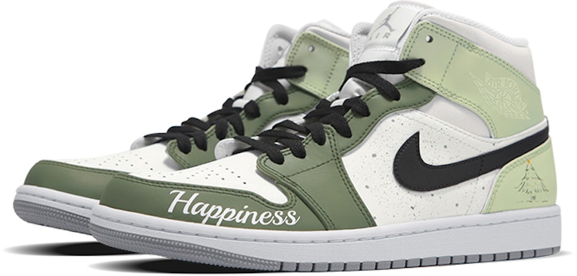 (W) 에어 조던 1 미드 '크리스마스 스플래터 그린' (커스텀) BQ6472-115(Team24-女款圣诞树) Lookbook (W) 에어 조던 1 미드 '크리스마스 스플래터 그린' (커스텀) BQ6472-115(Team24-女款圣诞树)