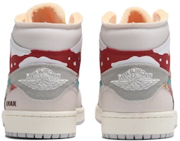 【定制球鞋】Jordan Air Jordan 1 Mid NO.205定制 聖誕節 格子 拼接解構 復古 中幫 復古籃球鞋 女款 米紅色 Shop 【定制球鞋】Jordan Air Jordan 1 Mid NO.205定制 聖誕節 格子 拼接解構 復古 中幫 復古籃球鞋 女款 米紅色