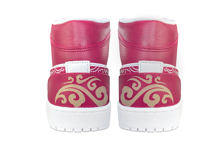 Shop (W) [Zapatillas Personalizadas] Air Jordan 1 Mid 'Cloud Brocade' 554725-129（Team-E--中国风女款云锦红白）