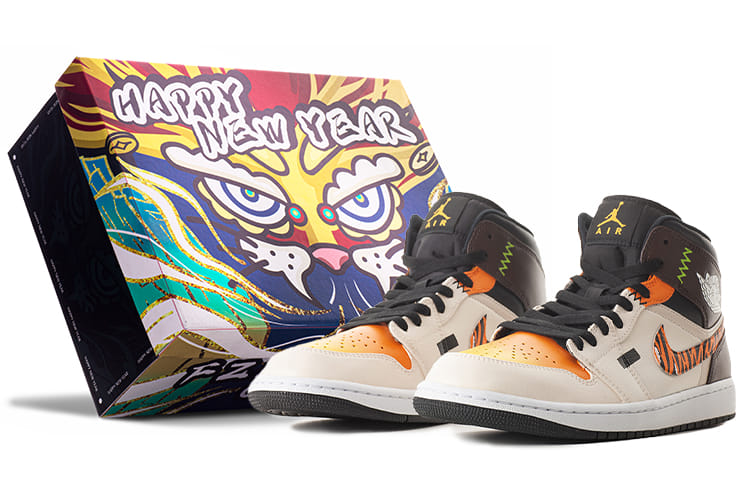 [Custom Shoes] (Women) Air Jordan 1 Mid 'CNY Tiger Year Limited Edition'