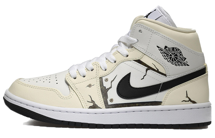 Buy (W) [定制鞋款] Air Jordan 1 Mid '椰奶-时间裂隙' BQ6472-121(Team10-时间裂缝米白)