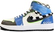 Buy 【定製球鞋】Air Jordan 1 Mid "Coconut Milk" 機能格紋 扭扭棒 螢光勾邊 百搭 情侶款 手繪塗鴉 中幫 復古籃球鞋 女款 藍黑