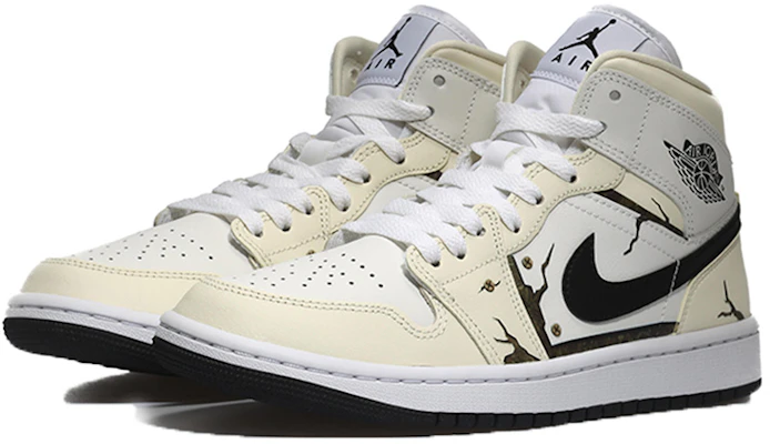 【定制球鞋】 Jordan Air Jordan 1 id "椰奶" 空軍一號 時間裂縫-未來 裸眼3D立體 復古 休閒 中幫 復古籃球鞋 女款 米白 Lookbook 【定制球鞋】 Jordan Air Jordan 1 id "椰奶" 空軍一號 時間裂縫-未來 裸眼3D立體 復古 休閒 中幫 復古籃球鞋 女款 米白