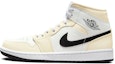 Details for 【定製球鞋】Air Jordan 1 Mid "Coconut Milk" 機能格紋 扭扭棒 螢光勾邊 百搭 情侶款 手繪塗鴉 中幫 復古籃球鞋 女款 藍黑