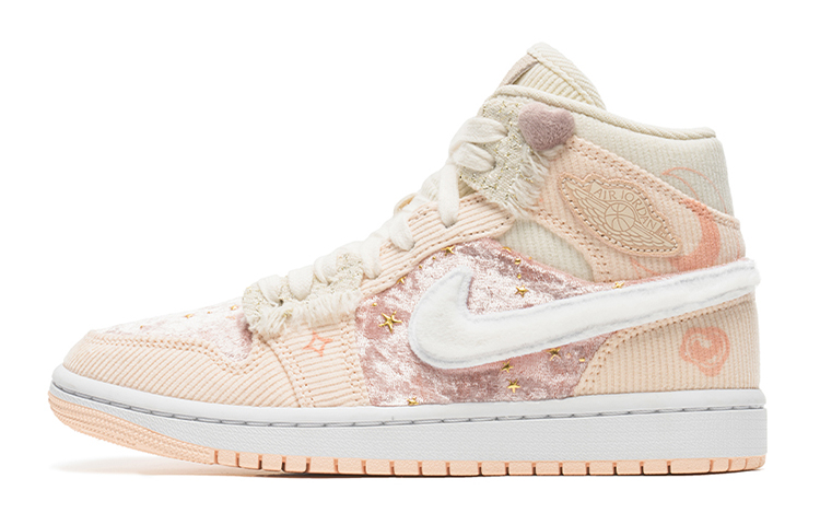 Buy (W) [Sepatu Kustom] Air Jordan 1 Mid 'Corduroy Starlight Hari Valentine' DA8009-108(TeamB-情人节星光白粉)