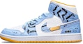 Buy (W) Zapatillas Air Jordan 1 Mid 'Cyberpunk Gundam Azul Niebla' BQ6472-117(TeamT-战损III蓝白S-BOX)