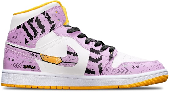 【定製籃球鞋】 Jordan Air Jordan 1 機械賽博龐克戰損III高達風 高筒 復古籃球鞋 女款 紫紅白 Order 【定製籃球鞋】 Jordan Air Jordan 1 機械賽博龐克戰損III高達風 高筒 復古籃球鞋 女款 紫紅白