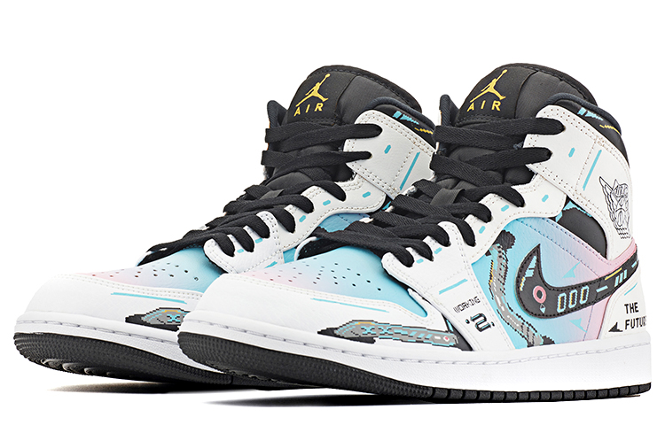 Lookbook (W) [Zapatos Personalizados] Air Jordan 1 Mid 'Gamer Ciberpunk' 554725-170(TeamA-AJ1黄女款赛博棉花糖)