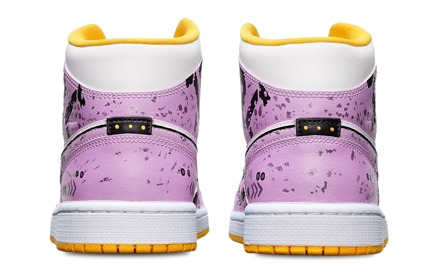Shop (W) [Sepatu Custom] Air Jordan 1 Mid 'Cyberpunk Gundam Ungu Merah Putih' BQ6472-117(TeamT-战损III紫红S-BOX)