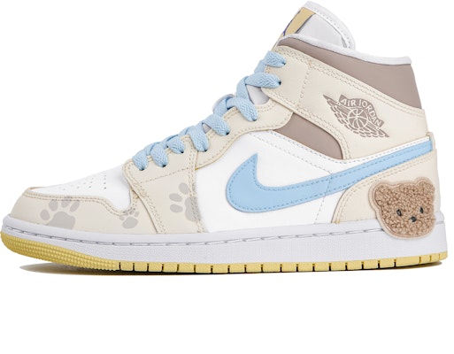 (W) 에어 조던 1 미드 '춤추는 곰 - 화이트 옐로우' (커스텀) BQ6472-701(Team4-女款小熊跳舞) Buy (W) 에어 조던 1 미드 '춤추는 곰 - 화이트 옐로우' (커스텀) BQ6472-701(Team4-女款小熊跳舞)